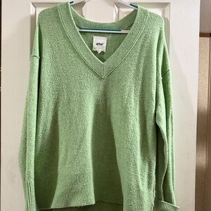 Aerie Light Green V-Neck Sweater